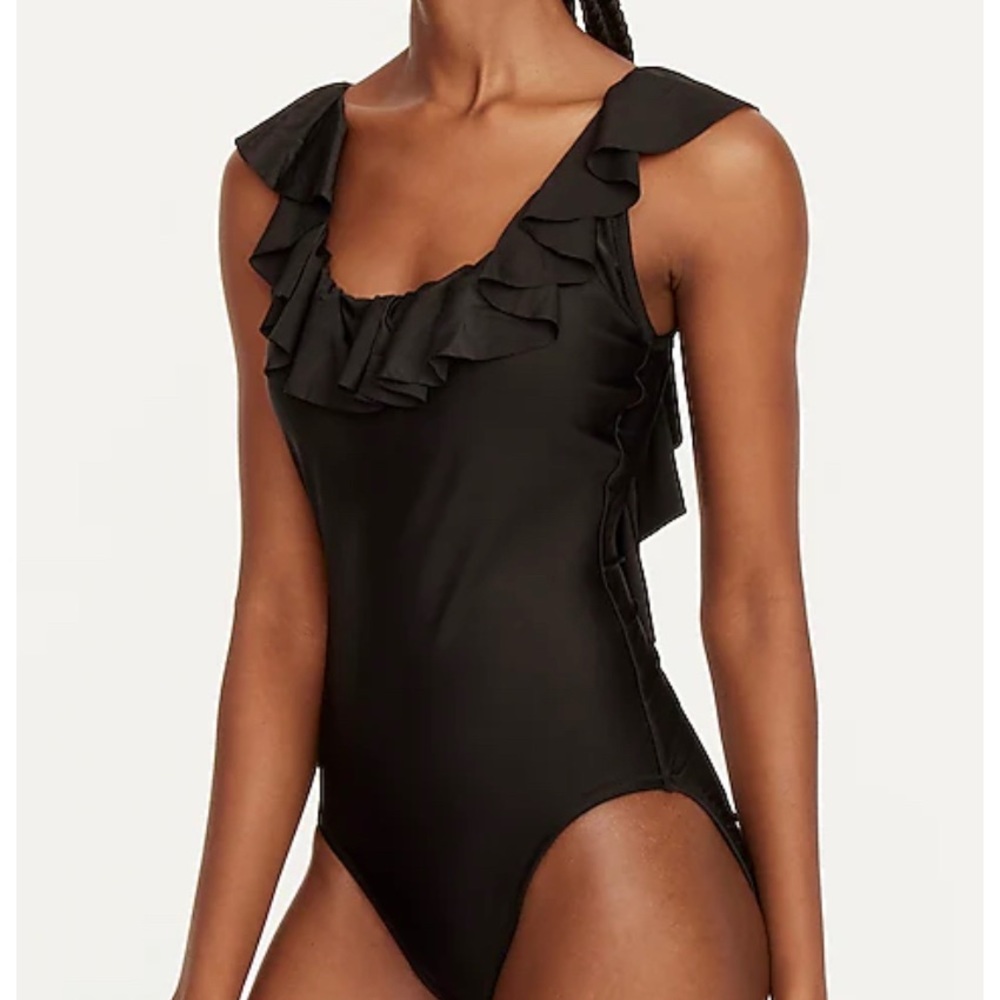 J Crew Ruffle Scoop back Bathing Suit 4